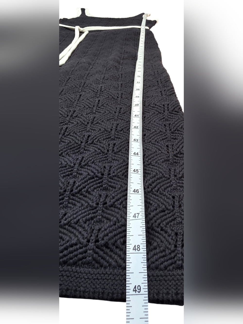 Nine West Black & Cream Crochet Knit Maxi Dress Coastal Chic Boho – Size XS - Picture 17 of 17